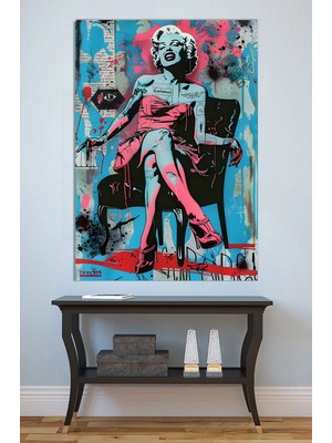 Mushen Studio Marilyn Monroe Pop Art Kanvas Tablo Neon Renkli Retro Duvar Dekoru