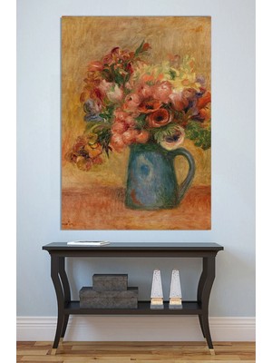 Mushen Studio Anemon Çiçekleri Sürahi Natürmort Kanvas Tablo Yağlı Boya Efektli Çiçek Duvar Dekoru