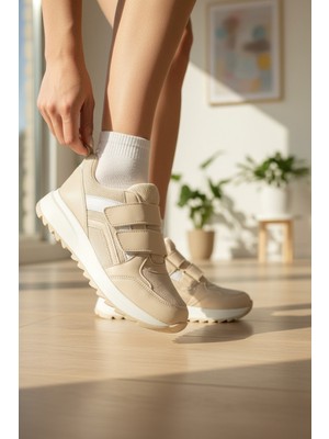 Enoch Kadın Çift Cırt Bantlı ve Tırtıklı Taban Spor Ayakkabı