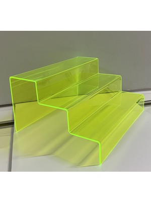 Özgürce 3 Katlı Merdiven Stand, 30CM Neon Yeşil, Şık ve Dayanıklı Tasarım