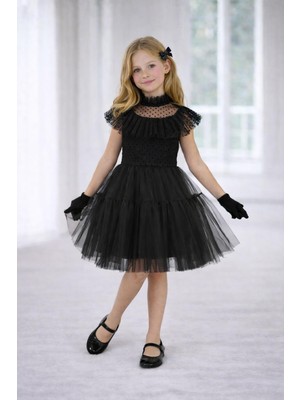 Dıgıl Kids Kız Çocuk Elbise Abiye Siyah Elbise