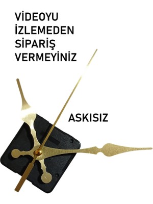 Cnr Shop Saat Mekanizması, 14 mm Şaft Boyu Saat Makinesi Sessiz Çalışır Akrep-Yelkovan-Saniye-(Askısız)