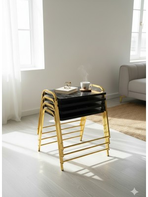 Sofex 4'lü Tepsi Model Modern Sehpa