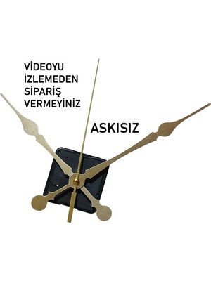 Cnr Shop Saat Mekanizması 18 mm Şaft Boyu Akar Sessiz Çalışır, Büyük Boy Akrep-Yelkovan-Saniye-(Askısız)