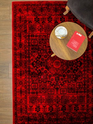 Pulcarpet Afgan Türkmen Otantik Desenli Dokuma Salon ve Oturma Odası Halısı