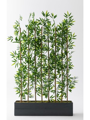 Güleç Yapay Çiçek Yapay Bambu Seperatör Ahşap 100 cm (Antrasit )