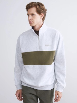 Lc Waikiki Yeni Sezon Dik Yaka Uzun Kollu Baskılı Erkek Sweatshirt