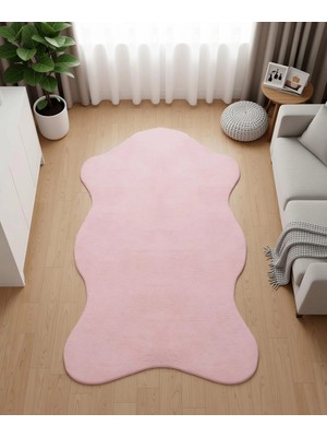 Carpet Dekor Peluş Yumuşak Dekoratif Halı Pembe