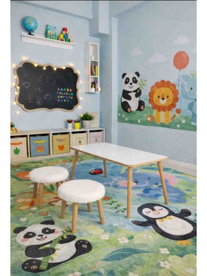 Beylerbeyi Çocuk Masası ve Iki Tane Çocuk Pufu