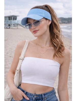 Wearflawless Kadın Vizör Şapka, Yazlık Spor Üstü Açık Esnek Şapka, Plaj Şapkası, Tenis Şapkası,trend Yazlık Şapka