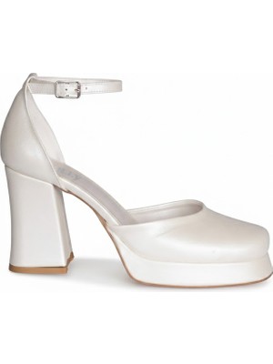 Solly 8001 Mg Sedef Platform Topuklu Abiye Kadın Ayakkabı