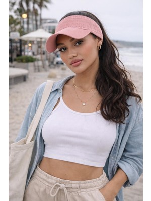 Wearflawless Kadın Vizör Şapka, Yazlık Spor Üstü Açık Esnek Şapka, Plaj Şapkası, Tenis Şapkası,trend Yazlık Şapka