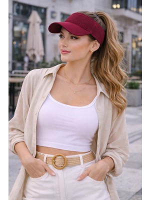 Wearflawless Kadın Vizör Şapka, Yazlık Spor Üstü Açık Esnek Şapka, Plaj Şapkası, Tenis Şapkası,trend Yazlık Şapka