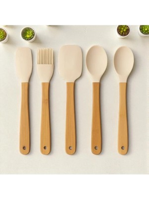 ada ahşap oyma ve çerçevecilik 5’li Mini Bambu Spatula Set