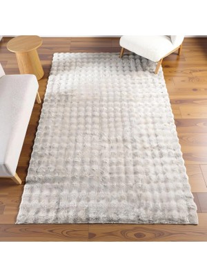 Carpet Dekor Bubble Yumuşak Suni Tavşan Tüyü Halı Taş Rengi