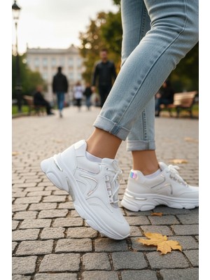 Enoch Kadın Hologram Detaylı ve Kalın Tabanlı Spor Ayakkabı