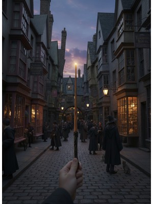 Riva Self Harry Potter Ikonik Büyücü Asası - Ağaç Dokulu Özel Seri Doğa Dostu Pla 3D