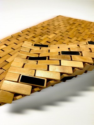 ada ahşap oyma ve çerçevecilik Kahverengi Bambu Paspas 50X80CM, Şık ve Dayanıklı Ev Aksesuarı