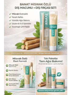 Banat Misvak Özlü Diş Macunu 75 ml + Diş Fırçası Seti