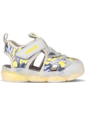 Vicco Gri Çocuk Sandalet 23 Numara Cırt Bağlamalı Erkek Çocuk İçin Rahat Tasarım