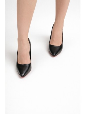 Tual Shoes Siyah Ince Topuklu Kadın Stiletto – Sivri Burun Klasik Şık Topuklu Ayakkabı