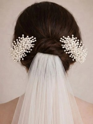 Incili Saç Aksesuarı Seti | Ikili Incili Gelin Saç Aksesuarı