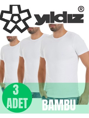 Yıldız Erkek 3 Lü Organik Bambu Sıfır Yaka  T-Shirt