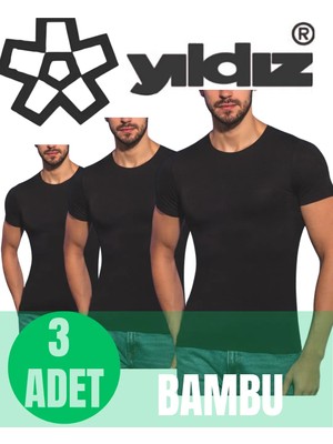Yıldız Erkek 3 Lü Organik Bambu Sıfır Yaka  T-Shirt