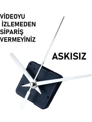 Cnr Shop Saat Mekanizması 22 mm Şaft Boyu Akar Sessiz Çalışır, Akrep-Yelkovan-Saniye-(Askısız)