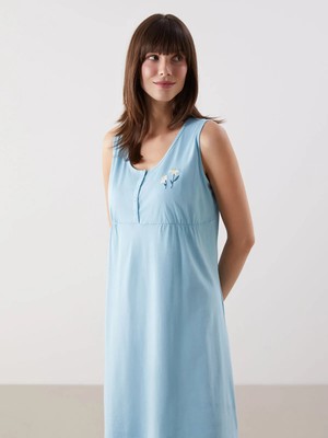 Lc Waikiki Yeni Sezon U Yaka Çiçek Nakışlı Hamile Gecelik