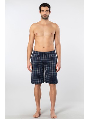 Cacharel Erkek Dokuma Bermuda Tek Alt 2241/LACIVERT 8