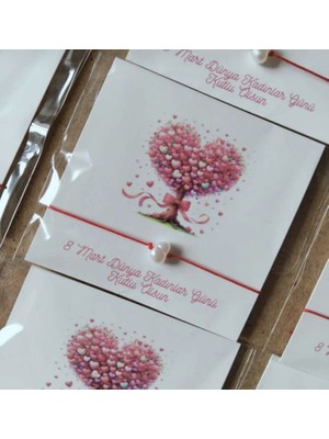 Umut Hediyecilik 8 Mart Dünya Kadınlar Günü Hediyesi Kalpli Marteniçkalı Bileklik 6 Adet