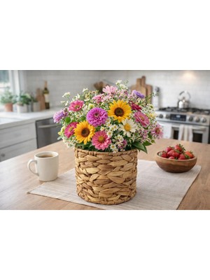 ada ahşap oyma ve çerçevecilik Hasır Saksı 16CM