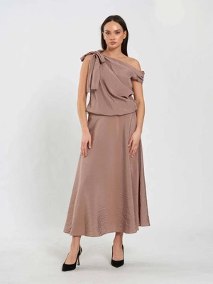 Lefon Kadın Volanlı Midi Etek 041162