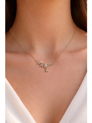 Xuping Kadın Altın Renk Zirkon Taşlı Yıldız Buketi Çelik Kolye