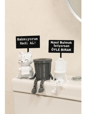 ASELIS3D Bakmıyorum Hadi Al Sevimli Banyo Seti 3 `lü,sevimli Banyo Süsü,3 Lü Banyo Süsü