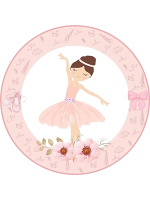 Doğaberen Balerin Temalı Karton Tabak 8 Kişilik