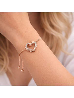 Reiz Rose Kalpli Zirkon Taşlı Asansör Tip Ayarlanabilir Bileklik