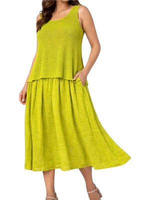 Phuti %100 Pamuk File Detaylı Astarlı Elbise