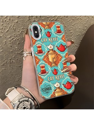 HONTINGA iPhone x ile Uyumlu Kılıfı Silikon Kenar Sert Arka Düşüme Önleyici Basitlik Anti Düşme Kamera Korumali Çay Keyfi Desen Telefon Kılıfı Kadın ve Erkek Için Uygundur K1-0826