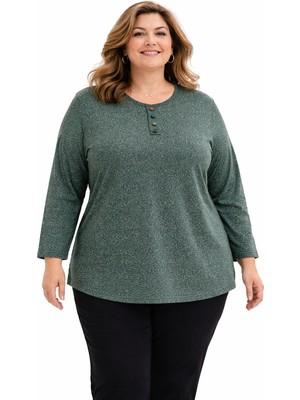 Mutlu City Büyük Beden Anne Penye Bluz 405