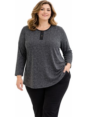 Mutlu City Büyük Beden Anne Penye Bluz 405