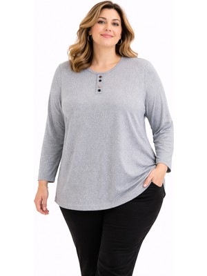 Mutlu City Büyük Beden Anne Penye Bluz 405