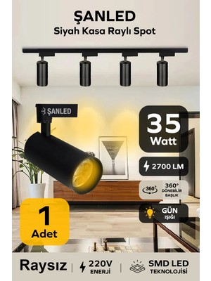 ŞANLED LED Siyah Kasa Gün Işığı 35W Raylı Spot