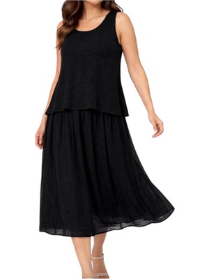 Phuti %100 Pamuk File Detaylı Astarlı Elbise