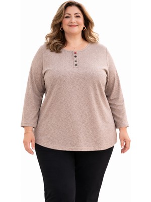 Mutlu City Büyük Beden Anne Penye Bluz 405