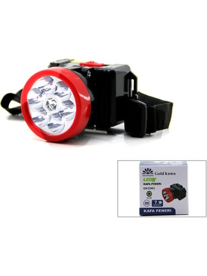 Dorasan Şarjlı 2W Kafa Lambası Fener 6 LED Fiş Şarjlı Kademe Işık Ayarı