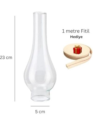 Nacario Gaz Lambası Camı No 14 Büyük Boy Kandiller Için 1 M Fitil Hediye