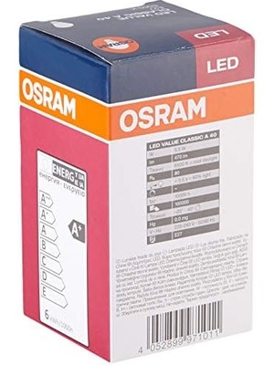 Nacario LED Cla 40 5, 5W 470 Lümen Beyaz Işık E27 Duy Ampül [enerji Sınıfı A+]
