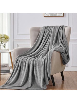 Nacario Polar Battaniye, 280GSM Süper Yumuşak Yatak Battaniyesi, Hafif ve Konforlu Flanel Battaniye, Yatak, Koltuk, Seyahat ve Kamp Için (Açık Gri, 150X200CM)